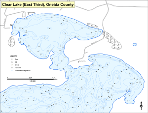 Clear Lake T39NR07ES16 (1 of 3) Topographical Lake Map