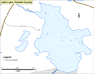 Julia Lake Topographical Lake Map