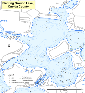 Planting Ground Lake Topographical Lake Map