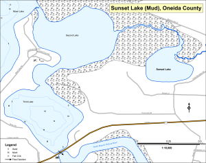 Sunset Lake (Mud) Topographical Lake Map