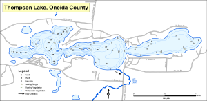 Thompson Lake Topographical Lake Map