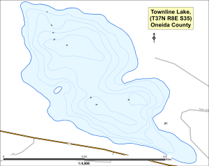 Townline Lake T37NR08ES35 Topographical Lake Map