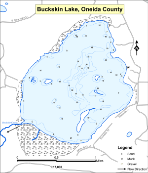 Buckskin Lake Topographical Lake Map