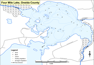Fourmile Lake Topographical Lake Map