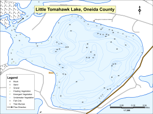 Little Tomahawk Lake Topographical Lake Map