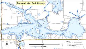 Balsam Lake Topographical Lake Map