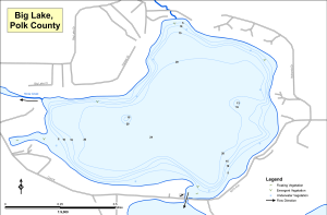 Big Lake Topographical Lake Map