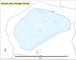 Sunset Lake Topographical Lake Map
