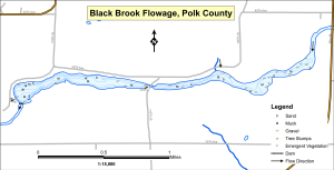 Black Brook Flowage Topographical Lake Map
