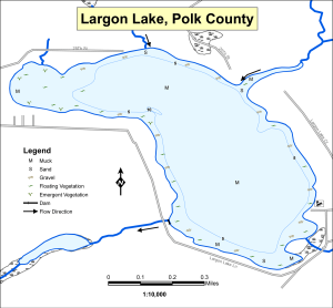 Largon Lake Topographical Lake Map