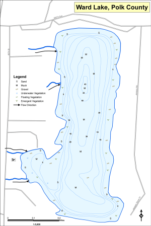 Ward Lake Topographical Lake Map