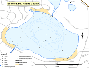 Bohner Lake Topographical Lake Map