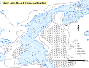 Chain Lake Topographical Lake Map