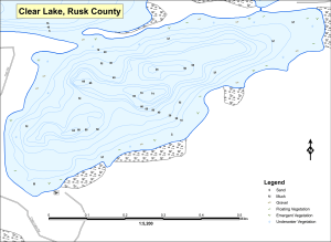 Clear Lake Topographical Lake Map