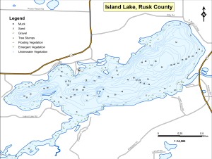 Island Lake Topographical Lake Map