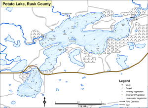 Potato Lake Topographical Lake Map