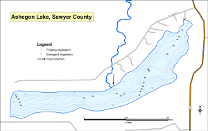 Ashegon Lake (Bass) Topographical Lake Map