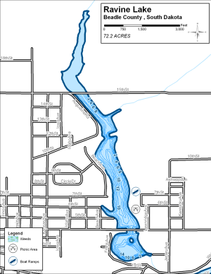 Ravine Lake Topographical Lake Map