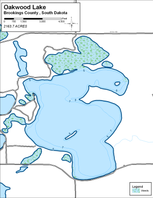 Oakwood Lake Topographical Lake Map