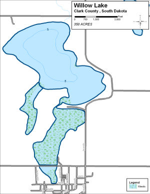 Willow Dam Topographical Lake Map
