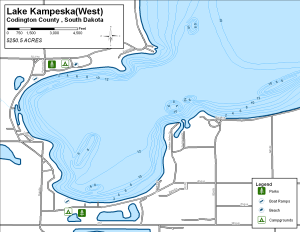 Lake Kampeska West Topographical Lake Map