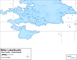 Bitter Lake (South) Topographical Lake Map