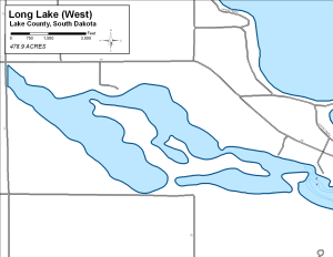 Long Lake (West) Topographical Lake Map