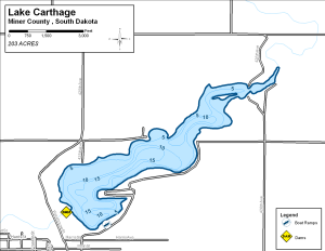 Lake Carthage Topographical Lake Map