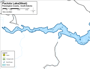 Pactola Lake (West) Topographical Lake Map