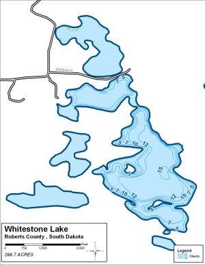 Whitestone Lake Topographical Lake Map