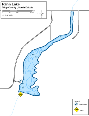 Rahn Lake Topographical Lake Map
