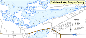 Callahan Lake Topographical Lake Map