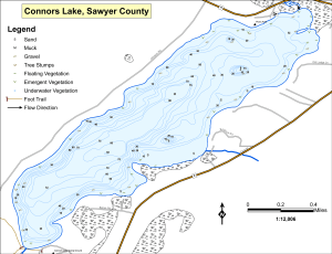 Connors Lake Topographical Lake Map