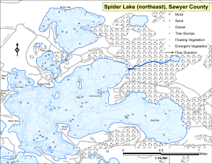 Spider Lake (1 of 2) Topographical Lake Map