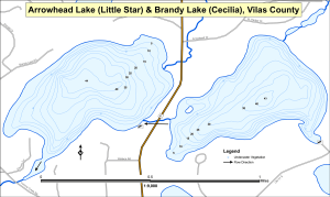 Arrowhead Lake (Little Star) Topographical Lake Map