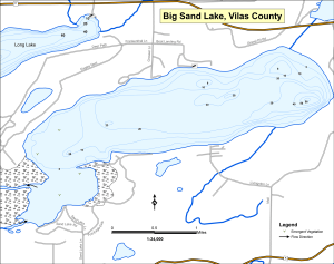 Big Sand Lake Topographical Lake Map