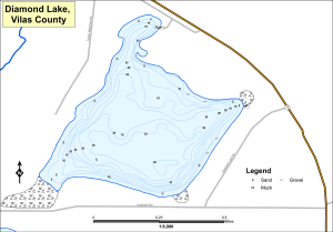 Diamond Lake Topographical Lake Map