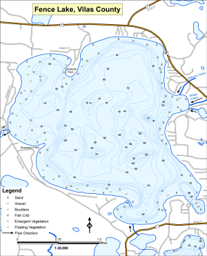 Fence Lake Topographical Lake Map