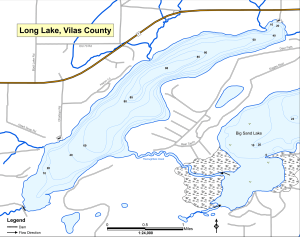 Long Lake Topographical Lake Map