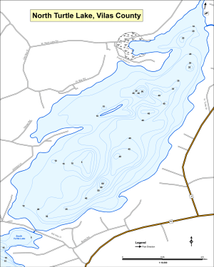 Turtle Lake (north) Topographical Lake Map