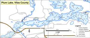 Plum Lake Topographical Lake Map