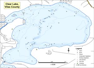 Clear Lake Topographical Lake Map
