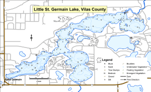 Little St. Germain Lake Topographical Lake Map