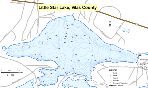Little Star Lake T42N R05E S15 Topographical Lake Map