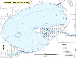 Pioneer Lake Topographical Lake Map