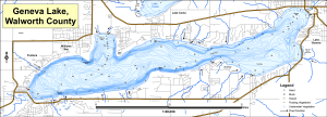 Geneva Lake Topographical Lake Map