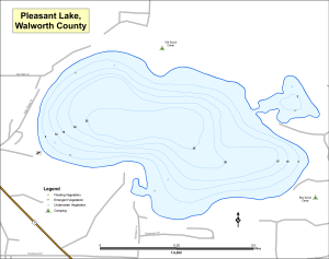 Pleasant Lake Topographical Lake Map
