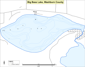 Big Bass Lake Topographical Lake Map