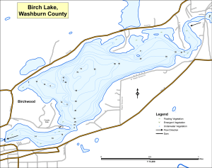 Birch Lake Topographical Lake Map