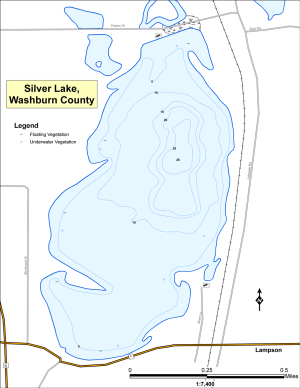 Silver Lake Topographical Lake Map